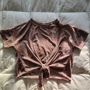 I Joah ❤ Small Velvet Tie Front Top